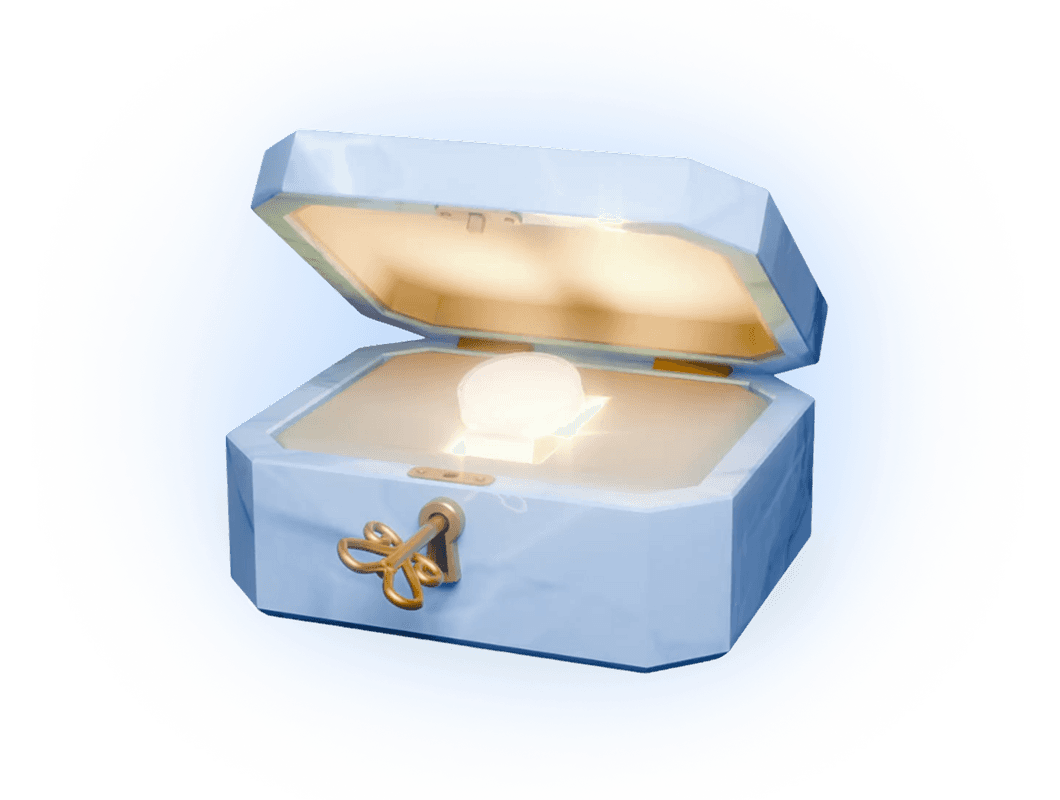 An open IcyBox revealing its prize